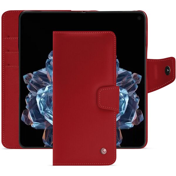 noreve custodia in pelle oneplus open perpétuelle rouge