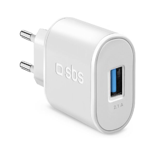 sbs tetr1usb2awfast  caricabatterie caricatore 10 watt - ricarica rapida con porta usb 2.1a intelligent charge (ic)