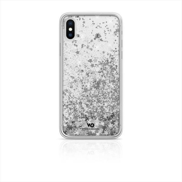 white diamond sparkle cover iphone x/xs stelle-argento/tpu