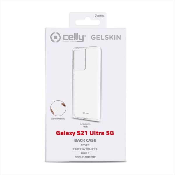 celly gelskin994 cover per galaxy s21 ultra 5g-trasparente