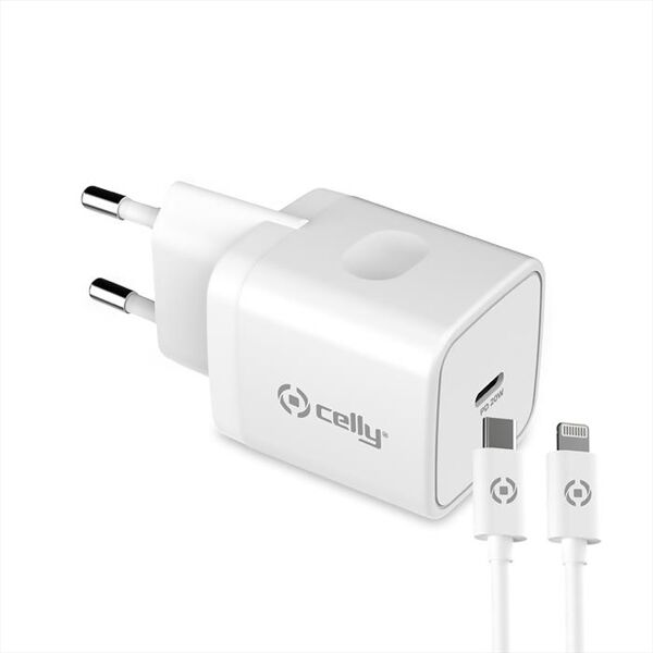 celly tc1c20wtypecwh tc 1 usb-c 20w + type-c cable-bianco