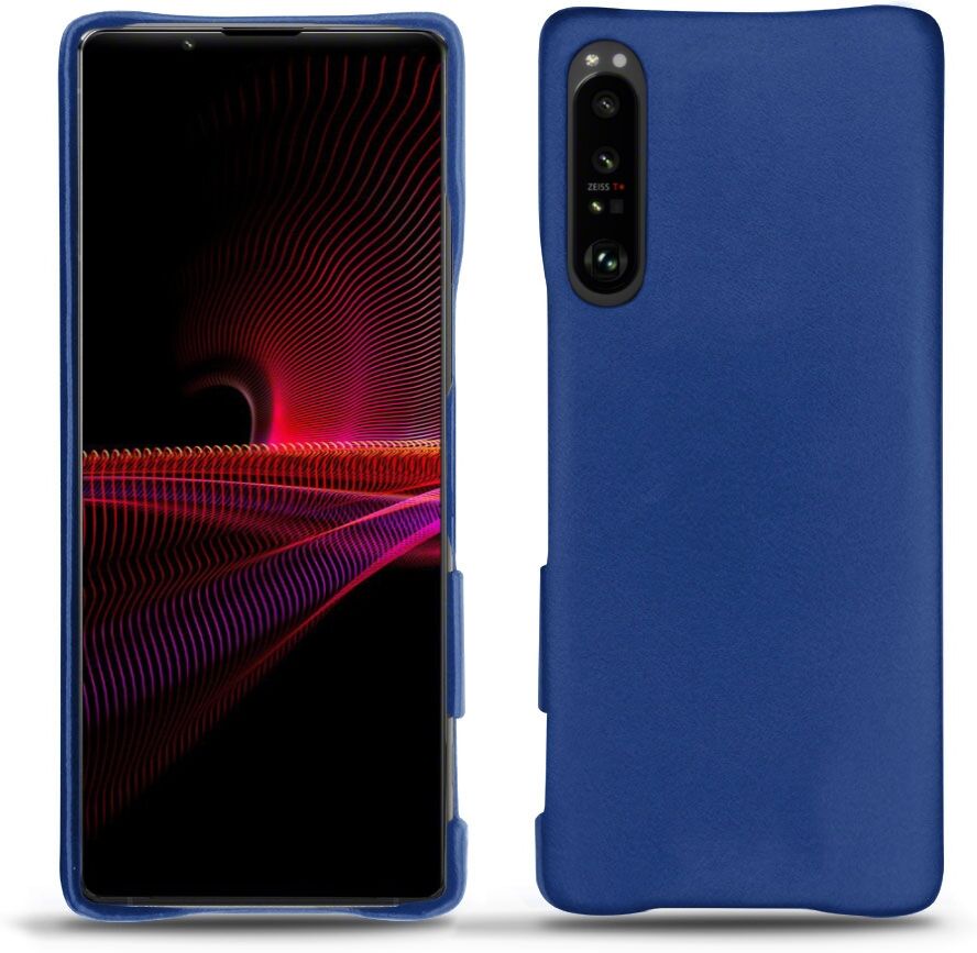 Noreve Custodia in pelle Sony Xperia 1 III Perpétuelle Bleu océan