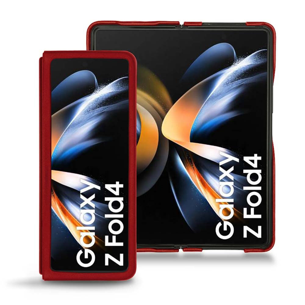 Noreve Custodia in pelle Samsung Galaxy Z Fold4 Perpétuelle Rouge