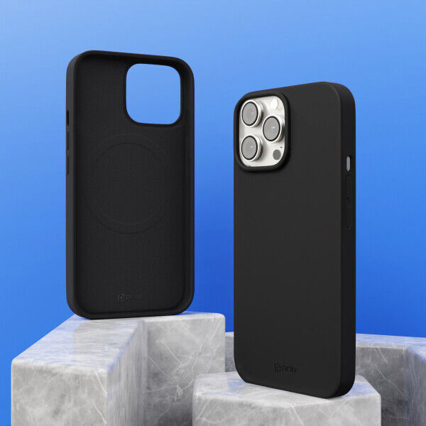 Prio Black Liquid Silicone Case compatibile MagSafe iPhone 14 iPhone 13