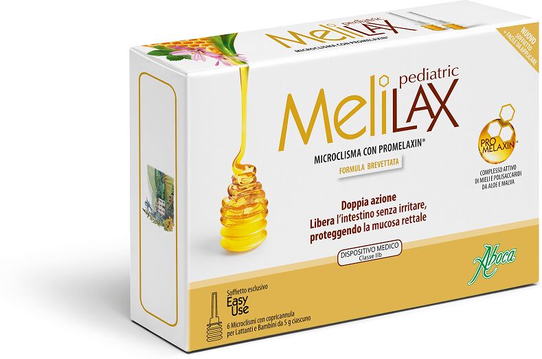 Aboca Melilax Pediatric Microclismi Bambini e Neonati 6 Pezzi