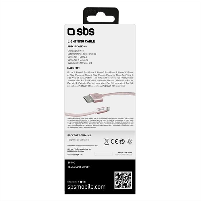 SBS Tecableusbip5bp-rosa