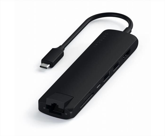 SATECHI Hub Slim Usb-c Multiporta Con Adattatore Ethernet-nero