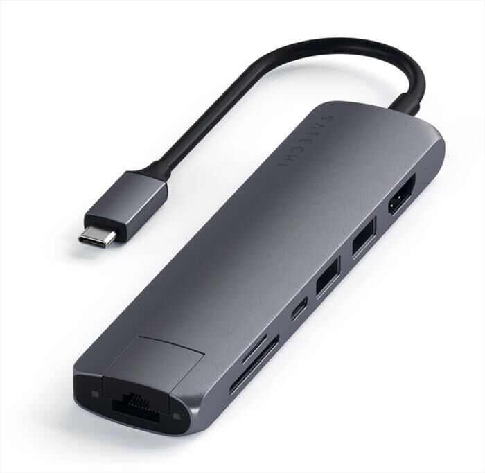 SATECHI Hub Slim Usb-c Multiporta Con Adattatore Ethernet-grigio