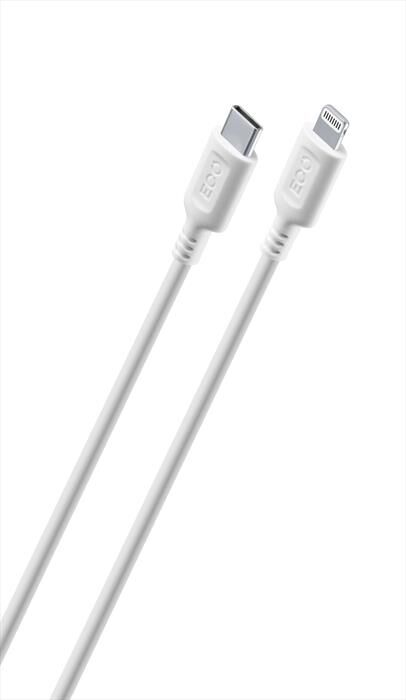 Cellular Line Cavo Da Usb-c A Lightning Ecousbdatac2l1mw-bianco