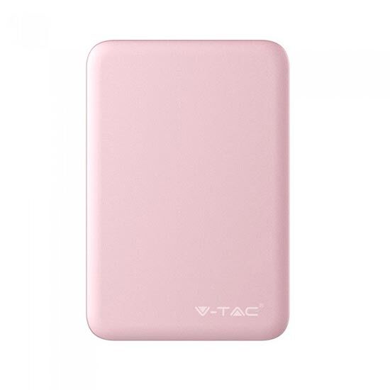 V-Tac Vt-3503 Power Bank Caricabatterie Portatile Abs Rosa 5.000mah 2 Uscite Micro Usb 2.1a - Sku 8194