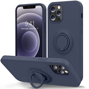 Case iPhone 12/12 Pro Azul Marino Fuerte Logo Silicon y Microfibra Funda  Protector