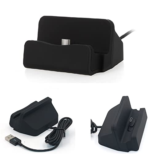 K-S-Trade Docking Station Dokstation Compatibel Met Doro 8100 Dockstation Dockingstation USB-Typ-C Tafelstand Dock Acculader Charger Incl. Kabel Voor Opladen En Synchronisatie, Zwart