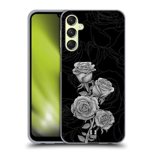 Head Case Designs Rozen Lithografische Bloeit Soft Gel Case Hoesje compatibel met Samsung Galaxy A24 4G / Galaxy M34 5G