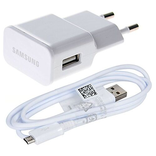 Samsung Originele  Micro USB mobiele telefoon oplader plus oplaadkabel datakabel in de kleur wit voor compatibele  mobiele telefoons