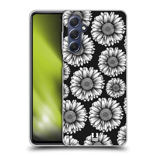 Head Case Designs Gerbera Madeliefjes Lithografische Bloeit Soft Gel Case Hoesje compatibel met Samsung Galaxy M54 5G