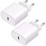 Cazy Power Delivery USB-C Oplader 20W - Wit - 2 stuks