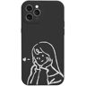 BLuVLy Telefoon Telefoon Cartoon Boy Girl Case Teléfono Voor Iphone 11 12 13 14 Case De Portada Del Teléfono Tpu-Para Iphone 14 Pro-Mf-Black-V0601