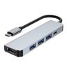 Zacoora 5-in-1 USB C-hub met PD 100W, 4K HDMI, 3 USB A-datapoorten, USB C-adapter, multipoort-adapter