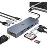 OOTDAY USB C-hub, 10-in-1 USB-uitbreiding voor Surface, Dell, HP, Lenovo, XPS en meer type C-apparaten, USB-uitbreiding met 4K HDMI-uitgang, USB 3.0, TF-kaartlezer, PD 100W