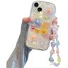 QUEENCAR Telefoonhoes met 3D Bear Hang Phone Chain Lanyard Clear Soft Case voor iPhone 15 14 Pro Max 11 13 12 Mini Leuke Cover voor iPhone 11-S9800