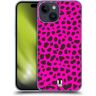 Head Case Designs Roze Cheetah Gedraakte print 2 Hard Back Case Hoesje compatibel met Apple iPhone 15