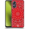 Head Case Designs Klassiek Rood Klassieke paisley bandana Soft Gel Case Hoesje compatibel met Oppo A17