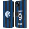 Head Case Designs Officieel Gelicentieerd Inter Milan Romelu Lukaku 2022/23 Home Kit Voor Spelers Lederen Book Portemonnee Cover compatibel met Apple iPhone 15 Plus