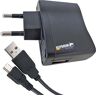 keepdrum BS510 USB-adapter oplader 1000 mA + 1,5 m kabel mini-USB naar USB-A