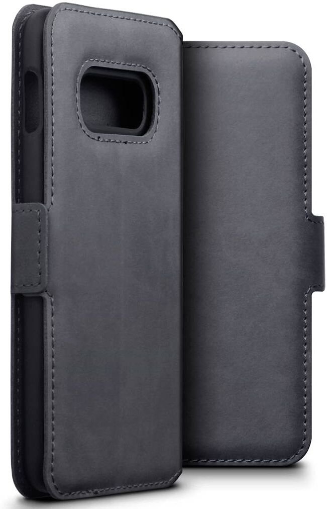 Qubits Lederen slim folio wallet hoes grijs voor de Samsung Galaxy S10e