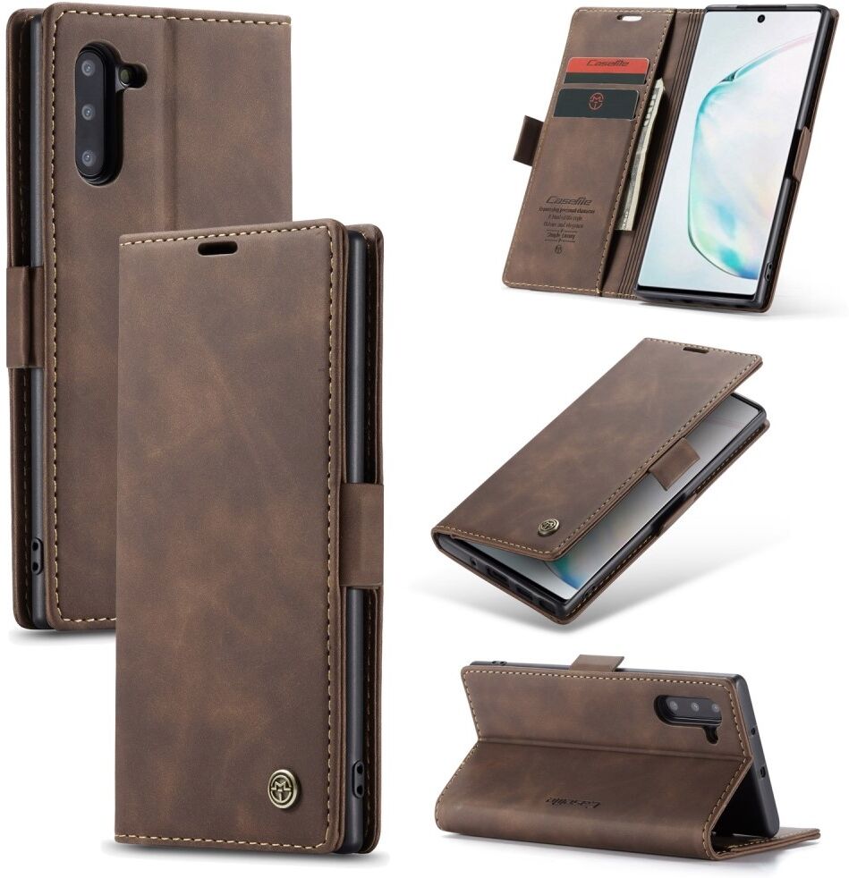 Caseme Stijlvolle wallet hoes Coffee voor de Samsung Galaxy Note 10