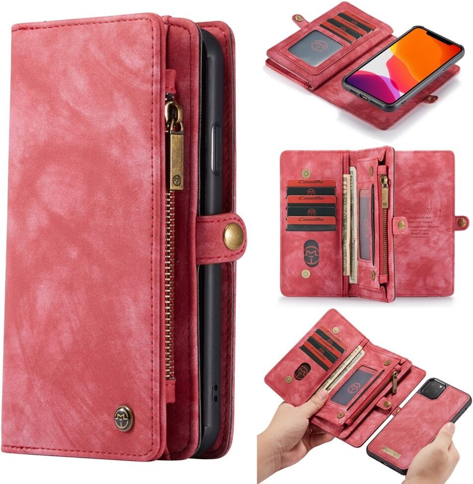 Caseme Vintage 2 in 1 portemonnee hoes Rood voor de iPhone 11 Pro