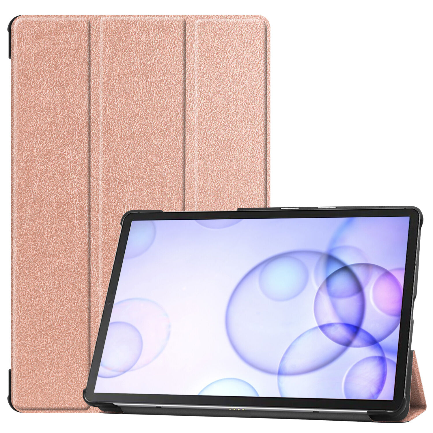 Lunso 3-Vouw sleepcover hoes Rose Goud voor de Samsung Galaxy Tab S6