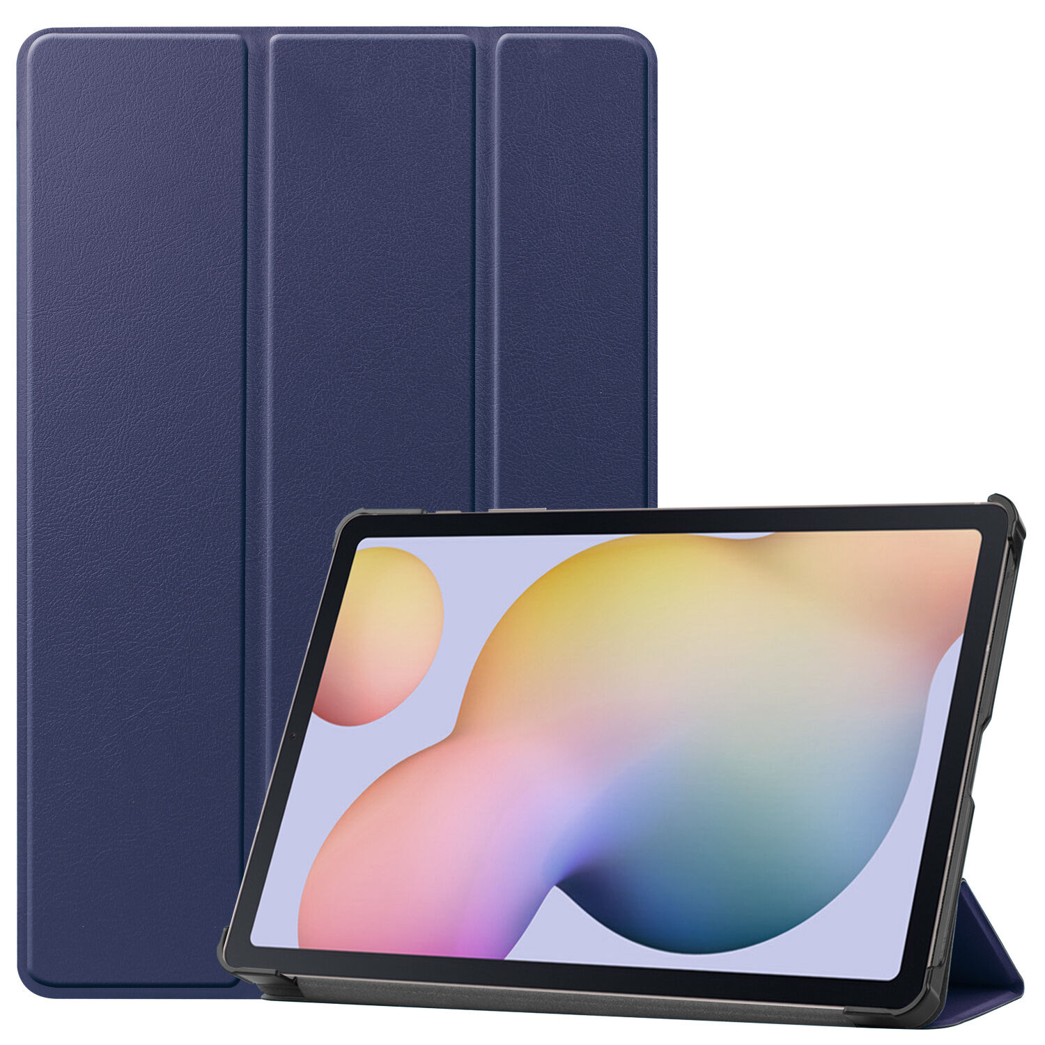 Lunso 3-Vouw sleepcover hoes Blauw voor de Samsung Galaxy Tab S7