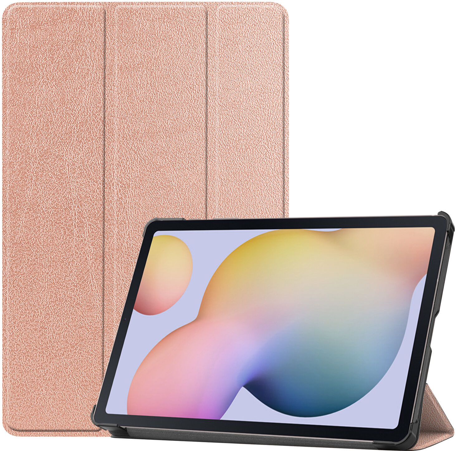 Lunso 3-Vouw sleepcover hoes Rose Goud voor de Samsung Galaxy Tab S7