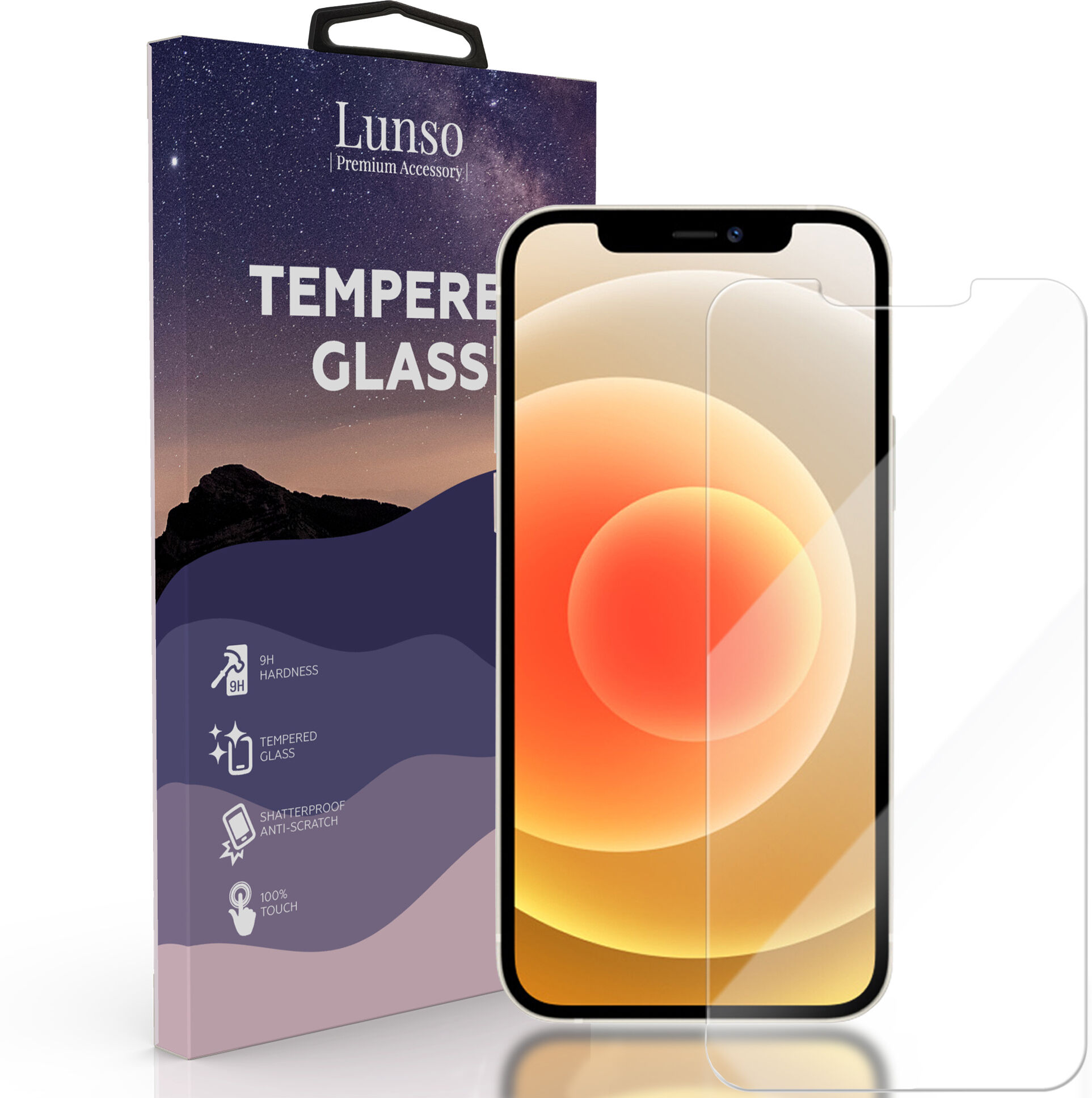 Lunso Gehard beschermglas (Tempered Glass) voor de iPhone 12 en iPhone 12 Pro