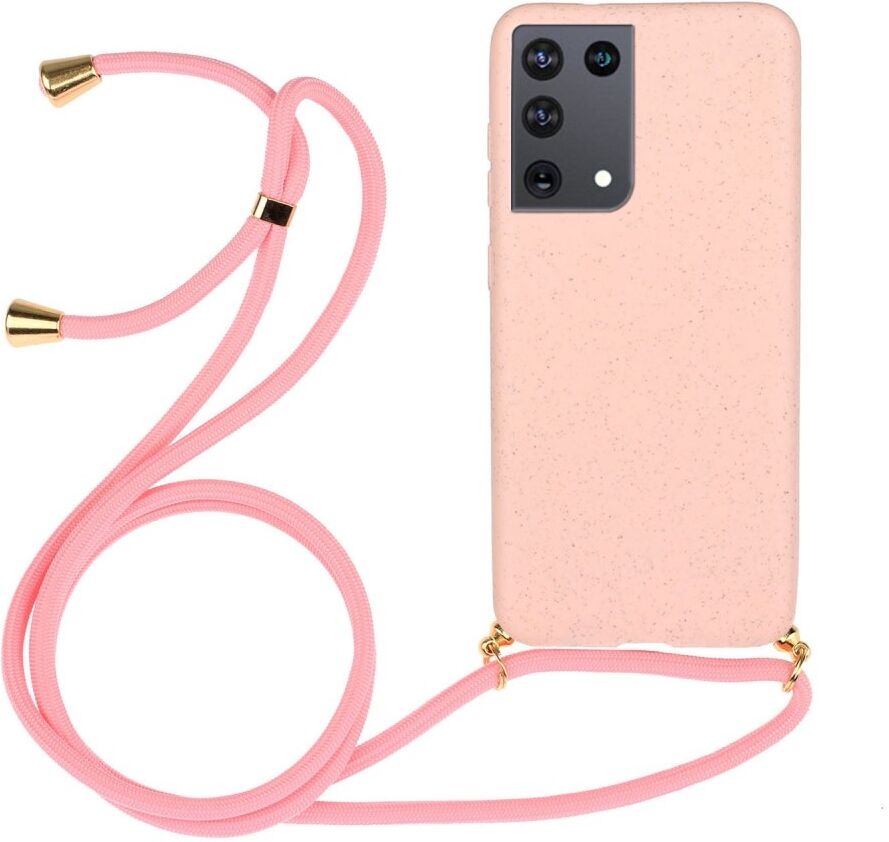 Lunso Backcover hoes Roze met koord voor de Samsung Galaxy S21 Ultra