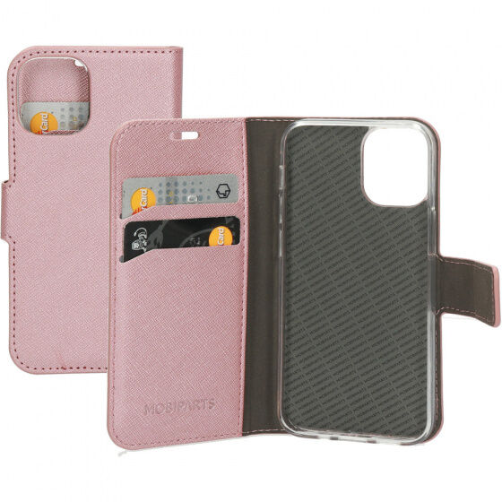 Mobiparts telefoonhoes voor iPhone 12 Mini kunstleer roze - Roze
