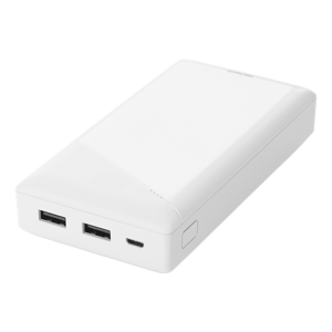 Deltaco Power Bank 20 000 Mah, 2.1 A/10.5 W, 74 Wh, 2x Usb-A, White