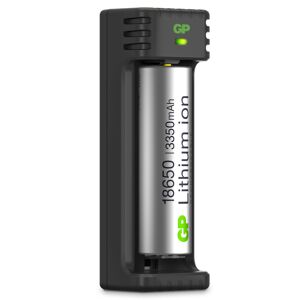 GP Batterier GP-Battery Li-ion 1 Slot Charger Black/Silver OneSize, Black/Silver