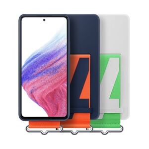 Samsung A53 Silicone Cover with Strap Navy