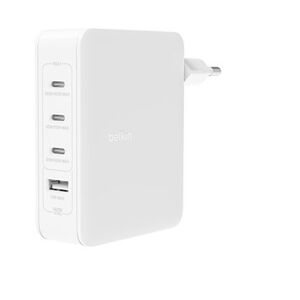 Belkin 140W GaN laddare med 3 USB-C, 1 USB-A port, Vit