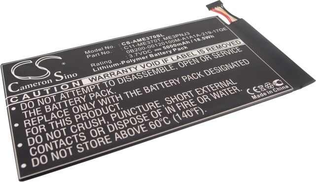 Altitec Batteri til Asus Transformer Pad TF400 3.7V 5000mAh C11-TF400CD