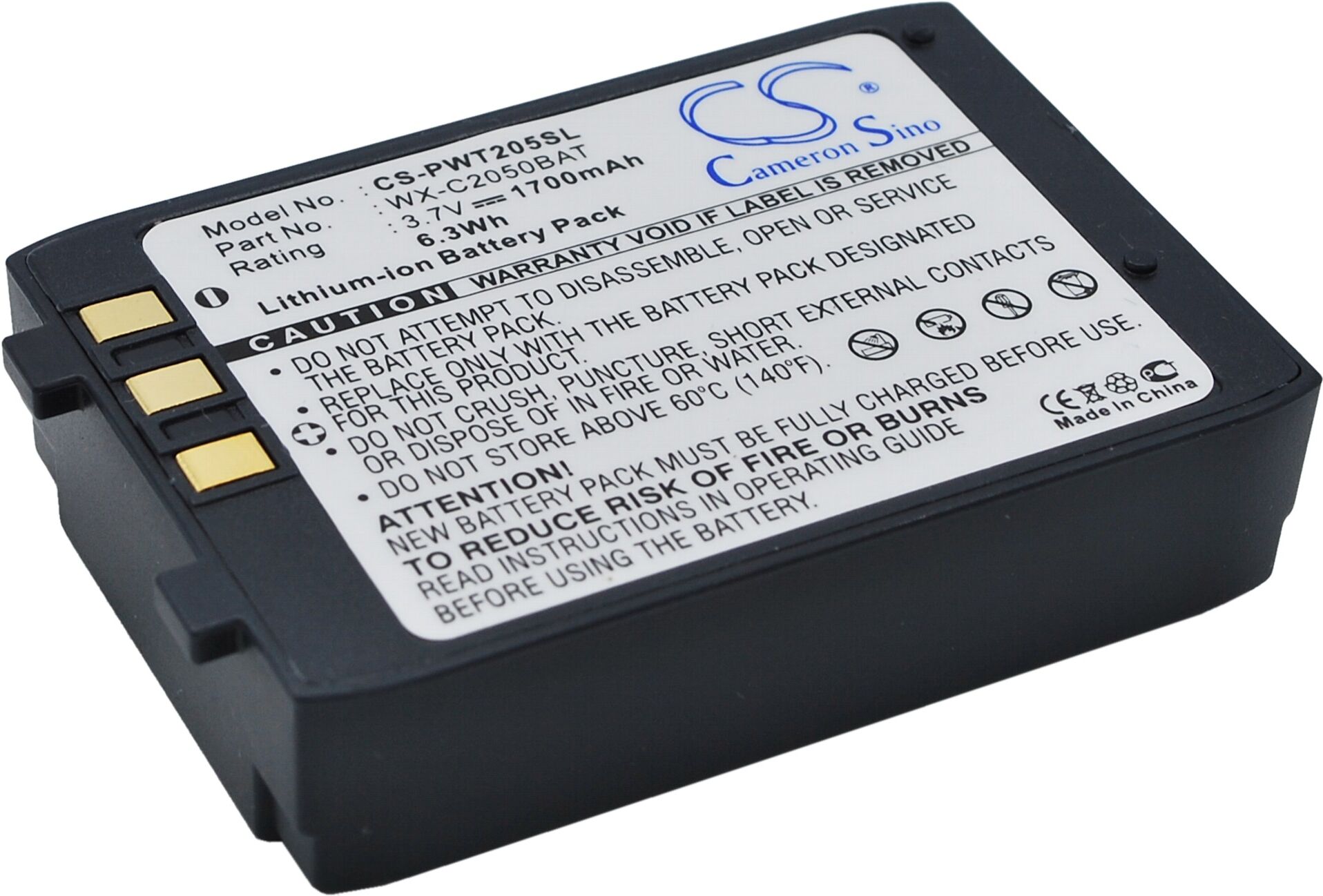 Altitec Batteri til Attune Aio 2050, Panasonic WX-CT2050 3.7V 1700mAh WX-C2050BAT, 2050BAT, PA12110026, 2051BAT