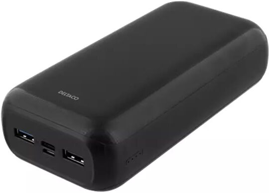 DELTACO Powerbank Fast Charge 30000 mAh - Nødlader - Svart