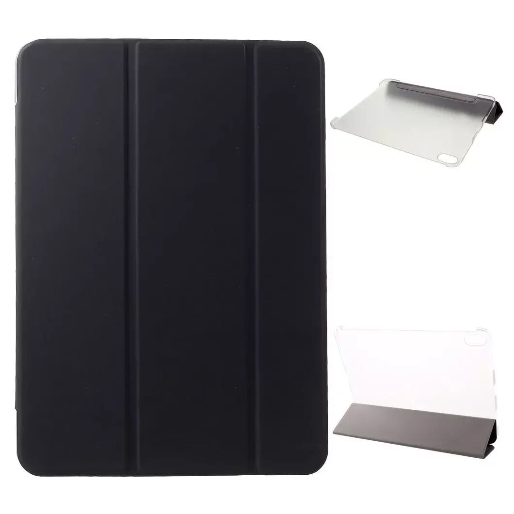INCOVER iPad Pro 11" Tri-fold Skinn Stand Deksel m. Gjennomsiktig Bakside Svart