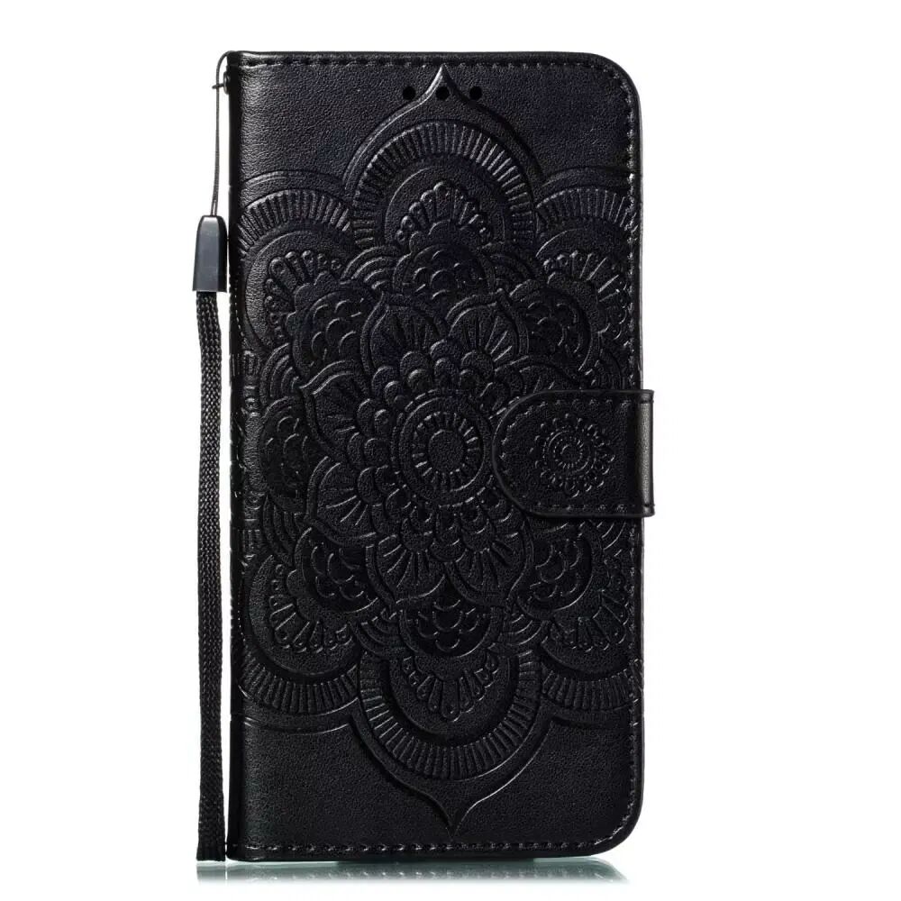 INCOVER iPhone 11 Skinn Flip Deksel - Mandala Mønster Svart