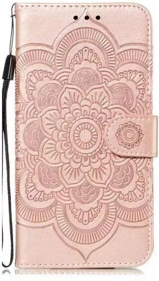 INCOVER iPhone 11 Skinn Flip Deksel - Mandala Mønster Rose Gull