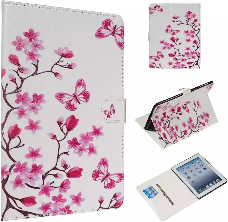 INCOVER iPad 2/3/4 Skinn Flipdeksel m. Stativ - Blomster Pink