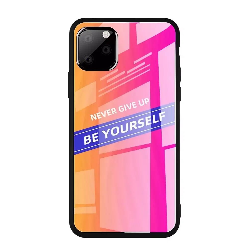 INCOVER iPhone 11 Pro Max Deksel m. Glassbakside - Be Yourself - Pink