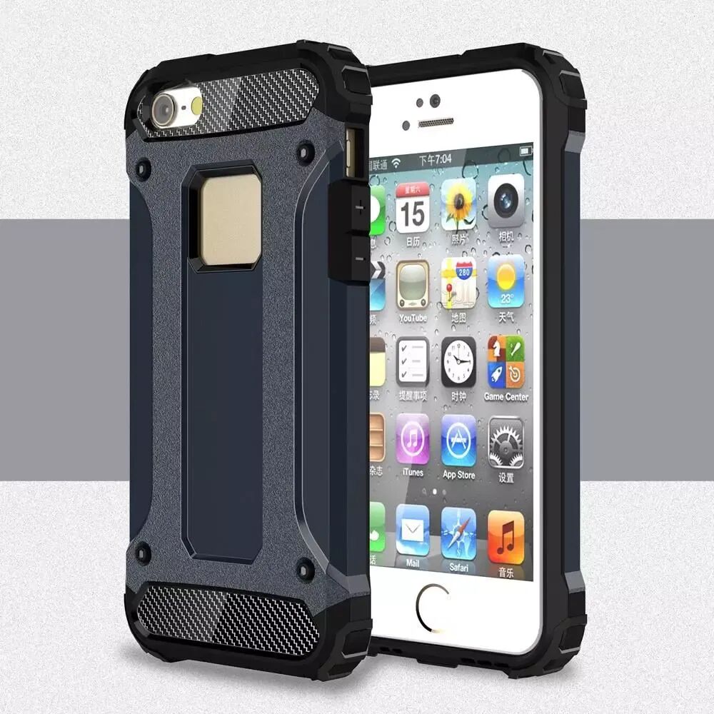 INCOVER iPhone SE / 5 / 5s Armor Guard Hard Case - Deksel - Mørkeblå
